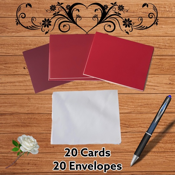20 Red Cards With Envelopes CLEARANCE Xmas - Picture 5 of 5